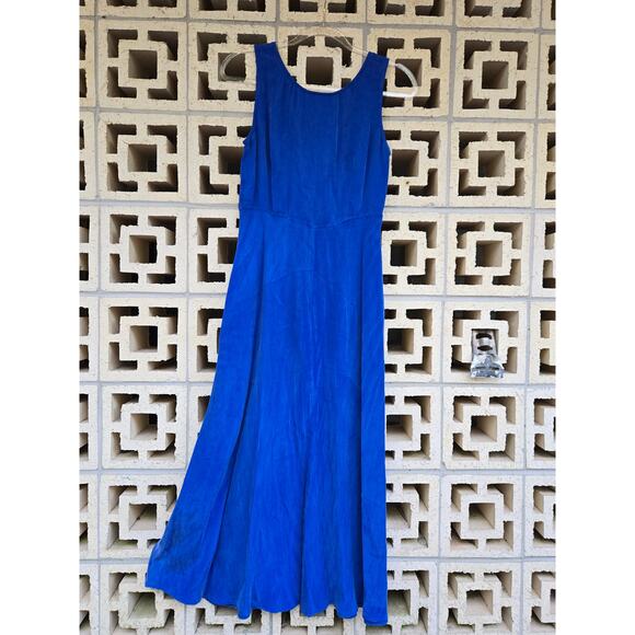 Vintage Rabbit Rabbit Rabbit Designs  Blue Maxi Slip Dress & Jacket Set Size 8 - Picture 4 of 6